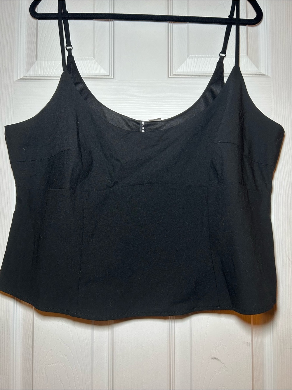 H&M Cropped Structured Spaghetti Strap Cami Top